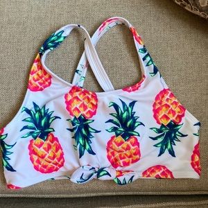 Pineapple design White swim top